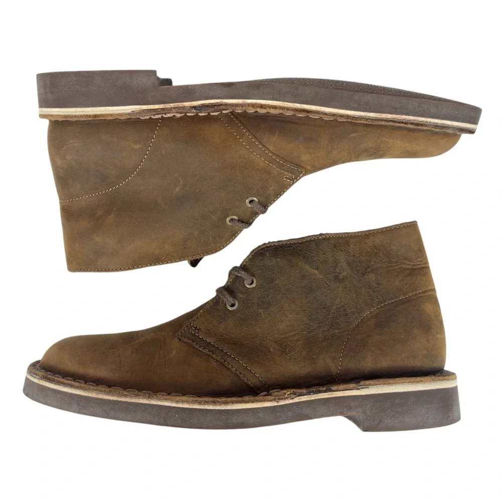 Clarks Men’s 7M Desert Boots Brown‎ Leather Chukka Classic Crepe Sole 26082286